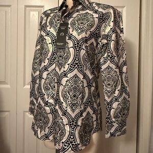 Black and White Ornate Shirt